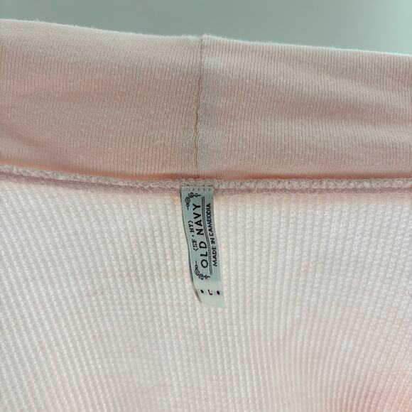 Y2K Old Navy Pink Waffle Knit Thermal Sweater Womens Size Large - Picture 2 of 6